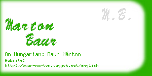 marton baur business card