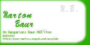 marton baur business card